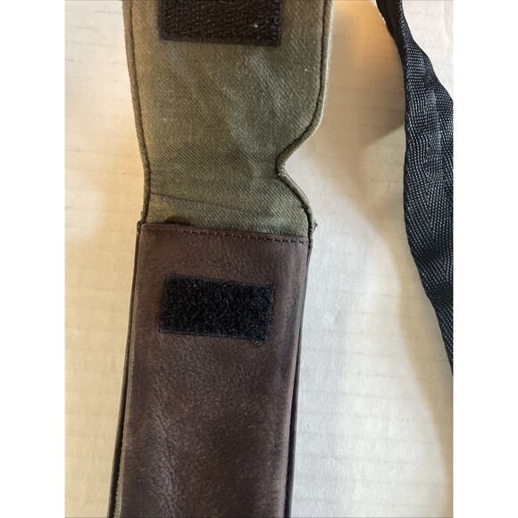 Vintage Nine West Crossbody Bag Unisex Brown Leather Slim Line Wide Strap - Picture 5 of 15